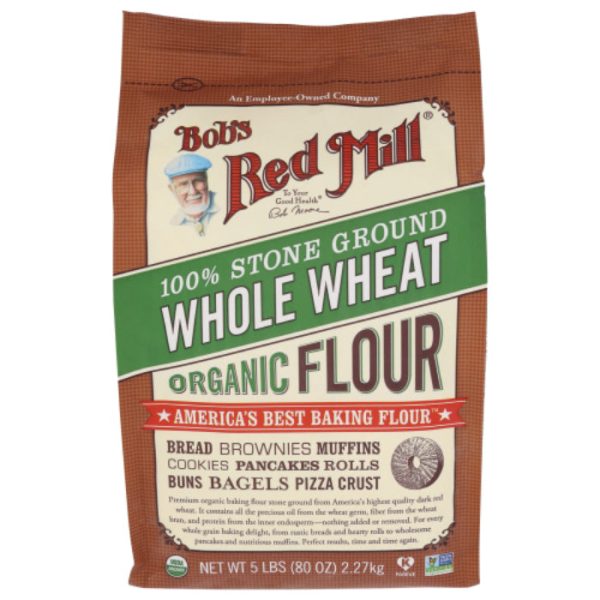 Bob s Red Mill - Flour, Whole Wheat, Organic, 5 LB - Pack of 8 For Discount