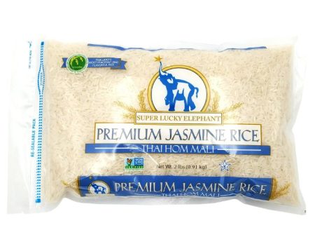 Super Lucky Elephant Rice Jasmine 2 Lb - Pack Of 16 Hot on Sale