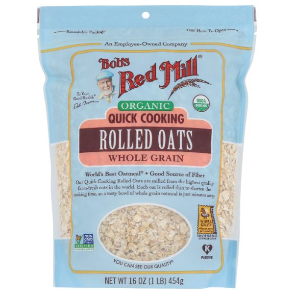 Bob s Red Mill - Oats Rolled Quick Cook Organic, 16 oz - Pack of 4 Hot on Sale