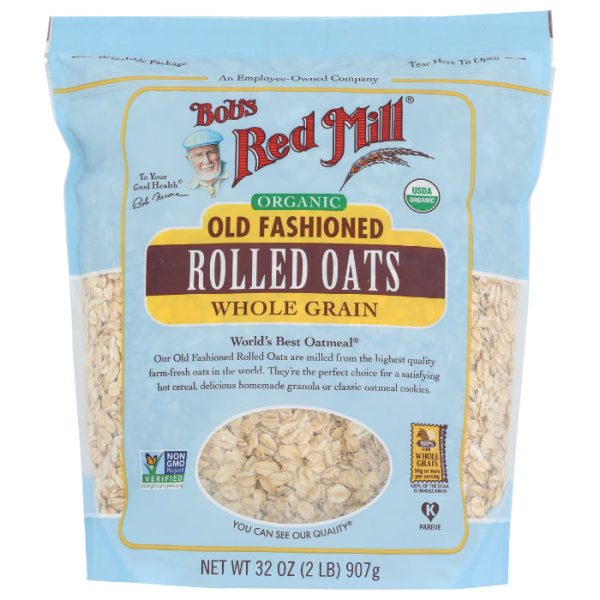 Bob s Red Mill - Oats, Rolled, Old Fashioned, Organic, 32 OZ - Pack of 4 on Sale