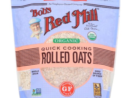 Bob s Red Mill - Oats, Rolled, Gluten-Free, Quick Cooking, Organic, 28 OZ - Pack of 4 Hot on Sale