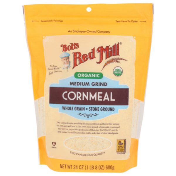 Bob s Red Mill - Cornmeal, Medium Grind, Organic, 24 OZ - Pack of 4 Online now