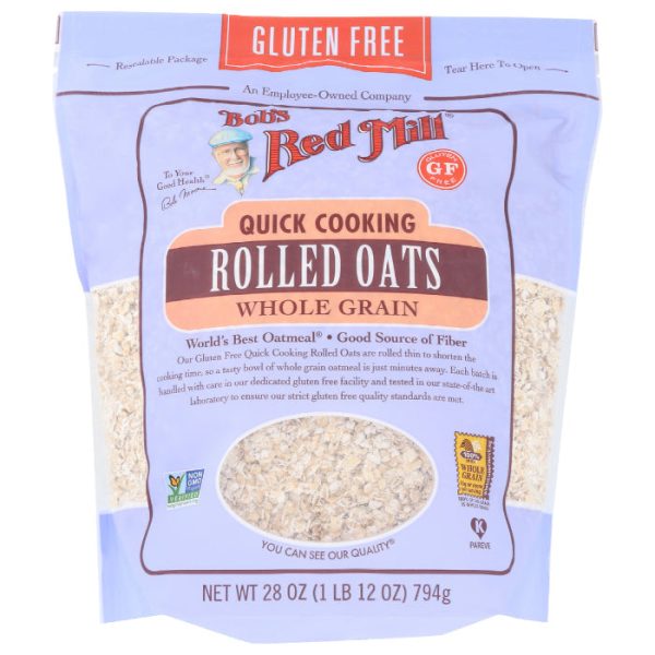 Bob s Red Mill - Oats, Rolled, Gluten-Free, Quick Cooking, 28 OZ - Pack of 4 on Sale