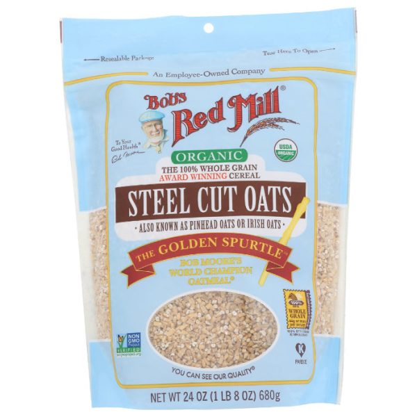 Bob s Red Mill - Oats Steel Cut Organic, 24 oz - Pack of 4 Online Hot Sale