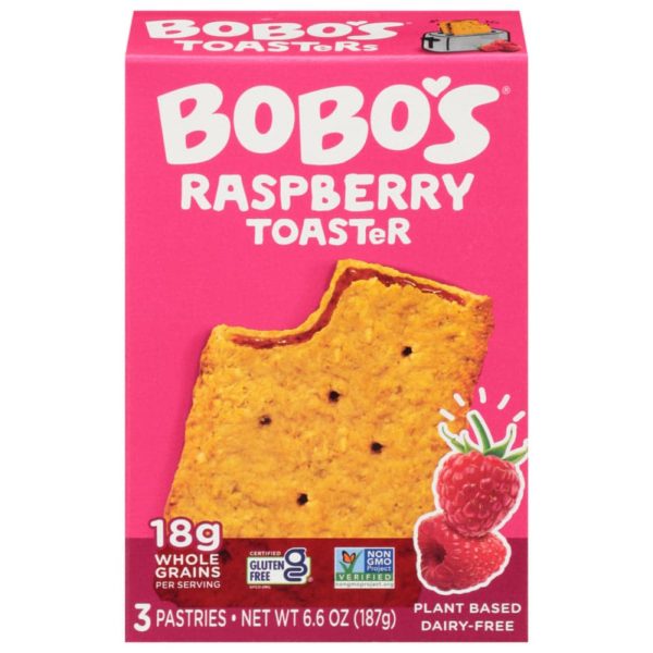 Bobo s - Gluten Free Raspberry Toaster Pastries, 3Ct, 6.6 OZ - Pack of 8 Online