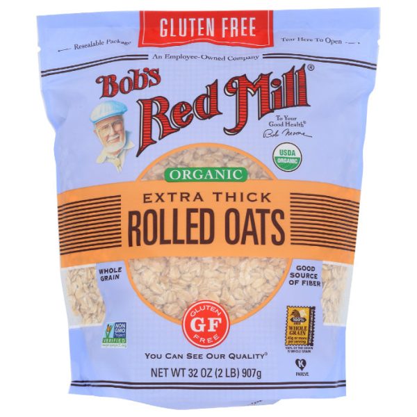 Bob s Red Mill - Oats Rolled Thick Organic Gluten-Free, 32 oz - Pack of 4 Online Sale