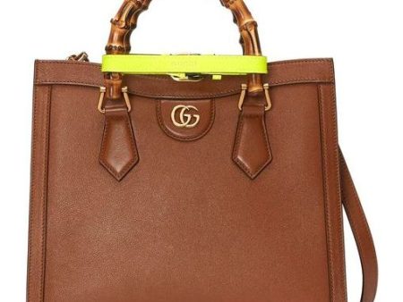 (WMNS) Gucci Diana Series Tote Leather SingleShoulderMessengerHandholdBag SmallSize Brown 660195-17QDT-2582 Online Sale