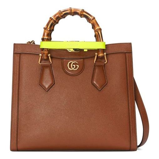 (WMNS) Gucci Diana Series Tote Leather SingleShoulderMessengerHandholdBag SmallSize Brown 660195-17QDT-2582 Online Sale