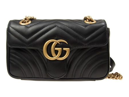 (WMNS) Gucci GG Marmont Leather Single-Shoulder Chain Bag Mini Black 446744-DTDIT-1000 For Discount