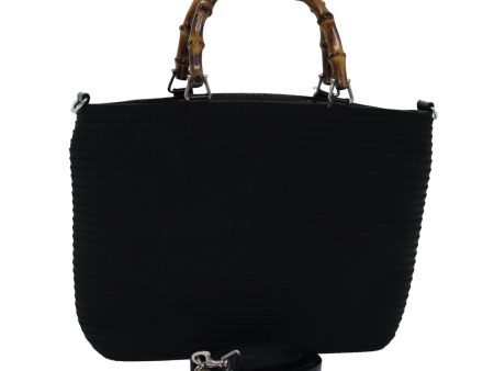 Gucci Bamboo Black Canvas Handbag (Arinah bags) Online now