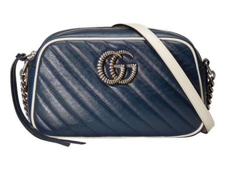 (WMNS) Gucci Marmont Small-Sized BackBag Blue 447632-0OLFN-4186 Cheap