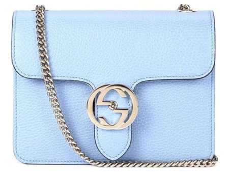 (WMNS) Gucci Silver Double G Leather Chain Shoulder Messenger Bag Small Light Blue Classic 510304-CAO0G-4503 Hot on Sale