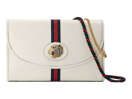 (WMNS) Gucci Rajah Enamel Tiger Head Stripe Webbing Leather Chain Shoulder Messenger Bag White Retro 564697-0OLKX-8609 Cheap