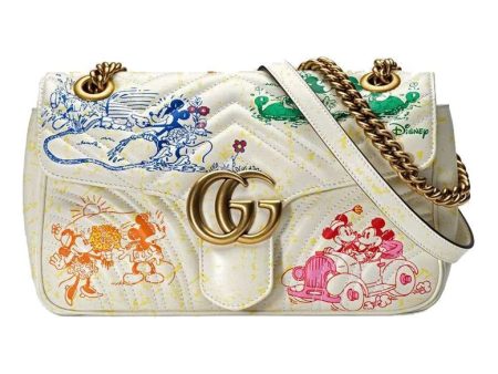 (WMNS) Gucci x Disney Beige MiceGG Marmont Series Small Satchel White 443497-1TSAM-9191 Online Hot Sale