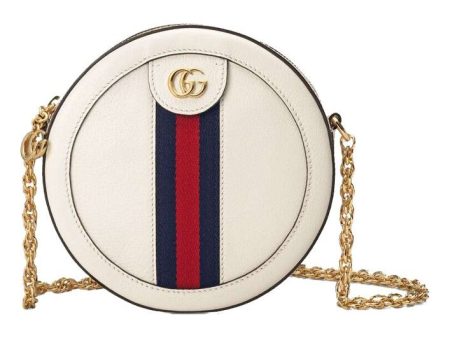 (WMNS) Gucci Ophidia Gold Logo Stripe Webbing Leather Chain Shoulder Messenger Bag Mini White 550618-CWG1G-8454 Online now