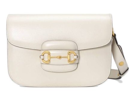 (WMNS) Gucci Horsebit 1955 Retro Gold buckle Leather Shoulder Messenger Bag Small White Classic 602204-1DB0G-9022 on Sale