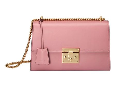 (WMNS) Gucci Padlock Metallic Leather Chain Shoulder Messenger Bag Pink Candy 409486-AP00G-5808 Fashion