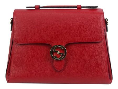 (WMNS) Gucci Double G Buckle Leather Messenger Bag Chain Large Red Handbag 510306-CAO0G-6420 For Cheap