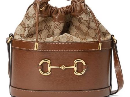 (WMNS) Gucci Button1955 Series Drawstring Bag Single Shoulder Bag Brown 602118-1DBUG-2363 Discount