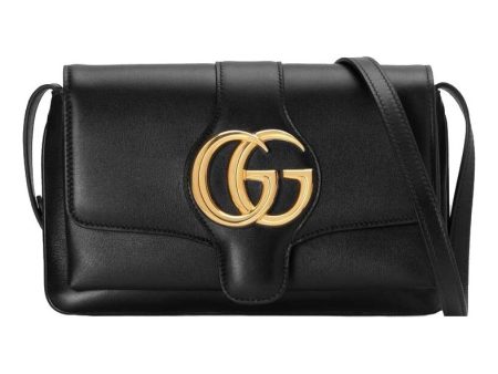 (WMNS) Gucci Arli Gold Logo Leather Shoulder Messenger Bag Small Black Classic 550129-0V10G-1000 Online