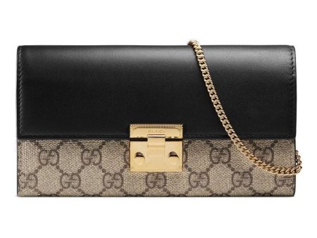 (WMNS) Gucci Padlock Metallic Logo Canvas Chain handbag   Black 453506-KLQIG-8575 Online Sale