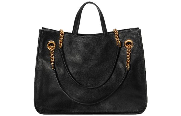 (WMNS) Gucci 1955 Button Tote hand Bag Single Shoulder Bag Middle Black 621144-1U10G-1000 Supply