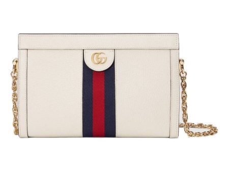 (WMNS) Gucci Ophidia Gold Logo Stripe Webbing Leather Chain Shoulder Messenger Bag Small White Classic 503877-DJ2DG-8454 Online now