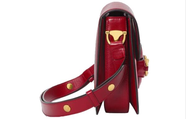 (WMNS) Gucci 1955Button Vintage Single Shoulder Bag Red 602204-1DB0G-6638 Online Sale