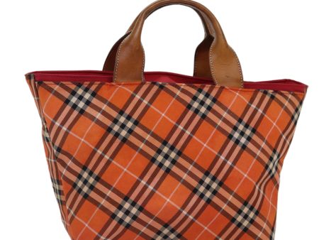 Burberry Nova Check Orange Synthetic Handbag (Arinah bags) Discount