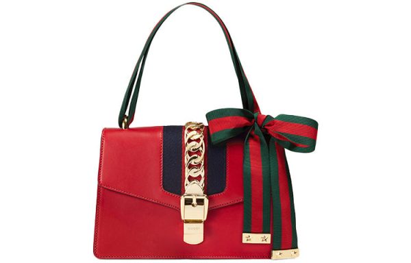 (WMNS) Gucci Sylvie SeriesGold Chain Single Shoulder Bag Small Red 524405-CVLEG-8604 Sale