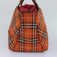 Burberry Nova Check Orange Synthetic Handbag (Arinah bags) Discount