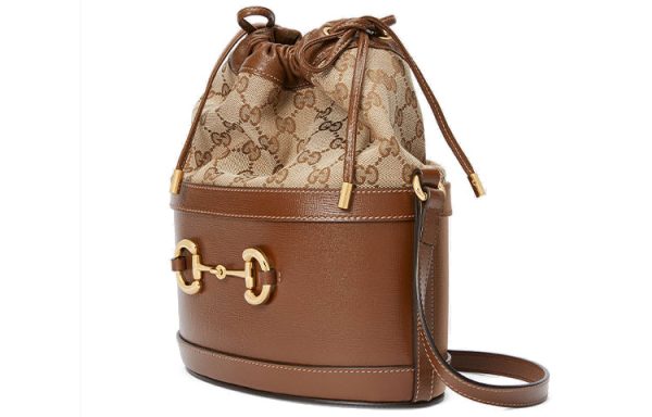 (WMNS) Gucci Button1955 Series Drawstring Bag Single Shoulder Bag Brown 602118-1DBUG-2363 Discount