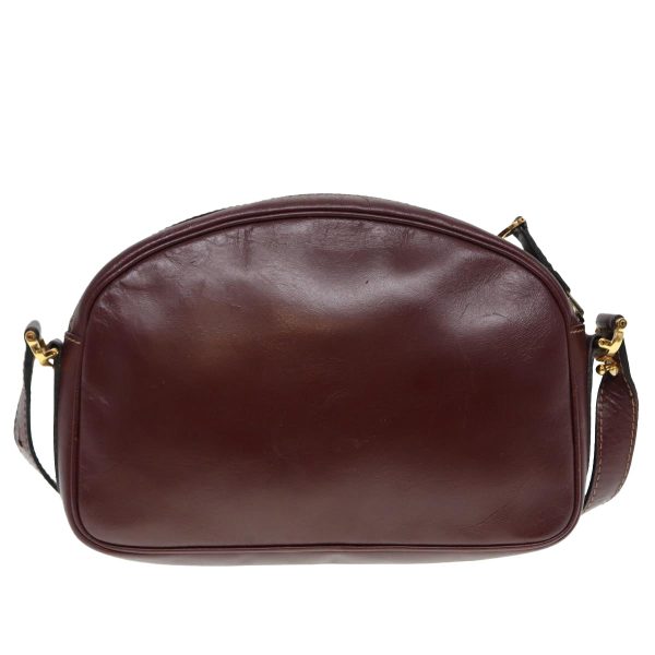 Cartier Must De Cartier Burgundy Leather Shoulder Bag (Arinah bags) on Sale