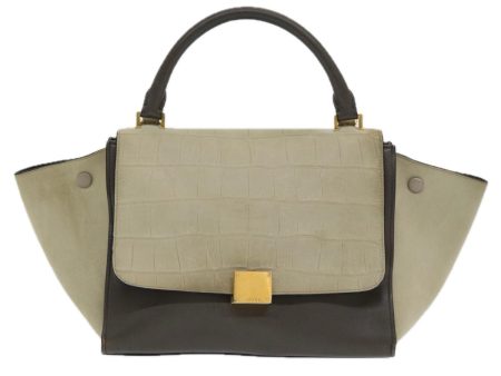 Céline Trapèze Beige Leather Handbag (Arinah bags) Cheap