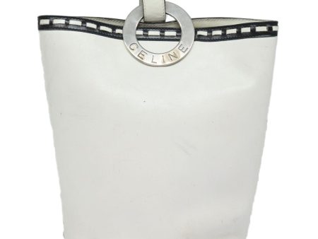 Céline Clasp Bucket White Leather Shoulder Bag (Arinah bags) Sale