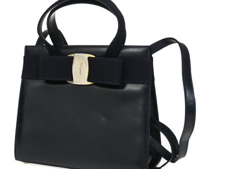 Salvatore Ferragamo Vara Black Leather Handbag (Arinah bags) For Cheap