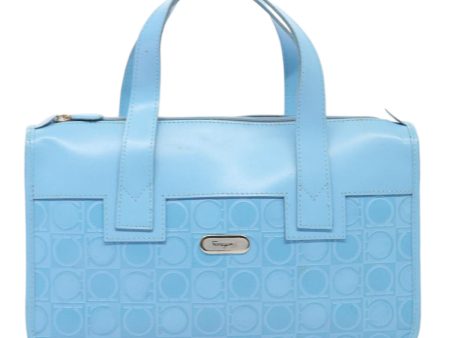 Salvatore Ferragamo Gancini Blue Leather Handbag (Arinah bags) Discount