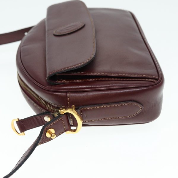 Cartier Must De Cartier Burgundy Leather Shoulder Bag (Arinah bags) on Sale