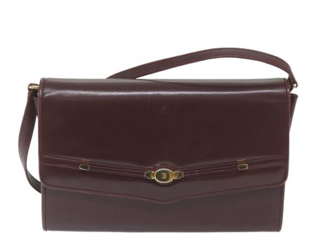 Bally Burgundy Leather Shoulder Bag (Arinah bags) Sale