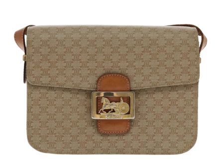 Céline Horse Carriage Beige Canvas Shoulder Bag (Arinah bags) on Sale