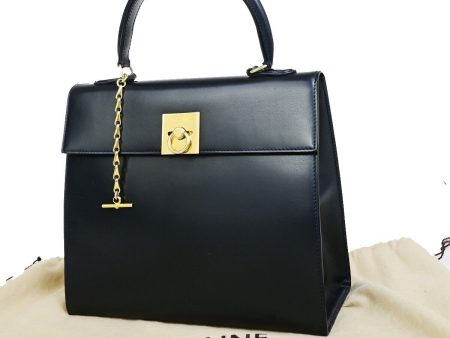 Céline Gancini Black Leather Handbag (Arinah bags) For Sale