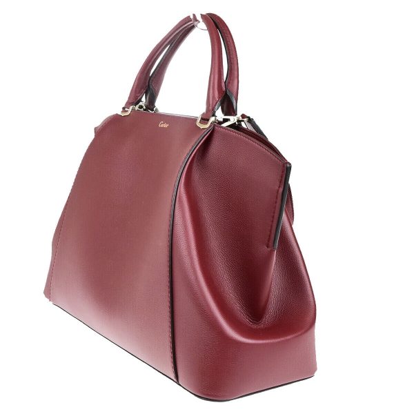 Cartier C De Cartier Burgundy Gold Handbag (Arinah bags) Discount