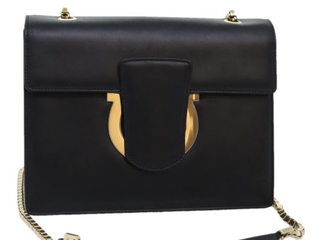 Salvatore Ferragamo Thalia Black Leather Shoulder Bag (Arinah bags) For Cheap