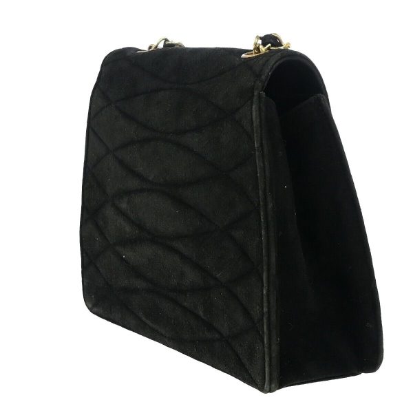 Chanel Vintage Black Suede Shoulder Bag (Arinah bags) on Sale