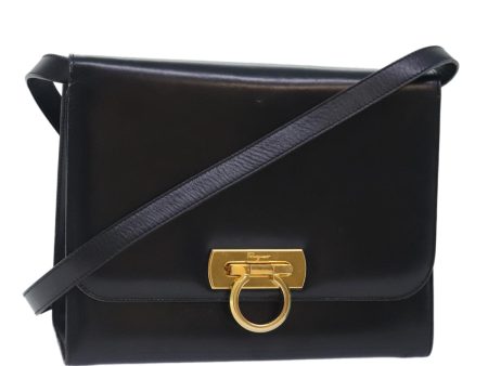 Salvatore Ferragamo Gancini Black Leather Shoulder Bag (Arinah bags) Hot on Sale