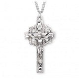 Sterling Silver Pierced IHS Crucifix Pendant With Chain Online Hot Sale