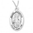 Sterling Silver Oval Saint Veronica Medal With Chain For Discount