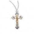 Sterling Silver Flare Tipped Two Toned Crucifix With Chain Online Sale