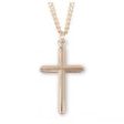 Gold Over Sterling Silver Inlay Cross With Chain Cheap