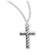 Sterling Silver Swirl Design Cross With Chain Online now